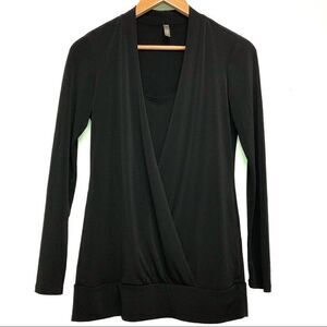Thyme Nursing Long Sleeve Blouse Black Small